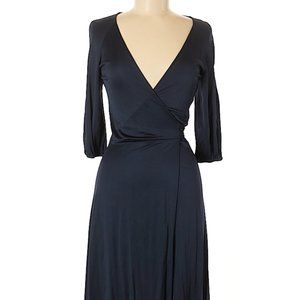 Diane Von Furstenberg Andrina Wrap Dress Navy 6